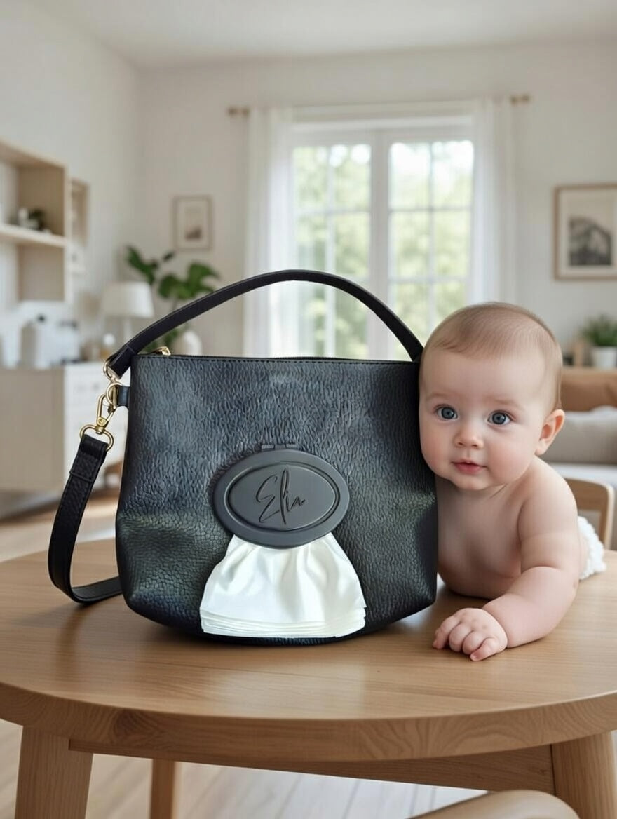 Yenilenebilir Islak mendil kapaklı bebek bakım çantası